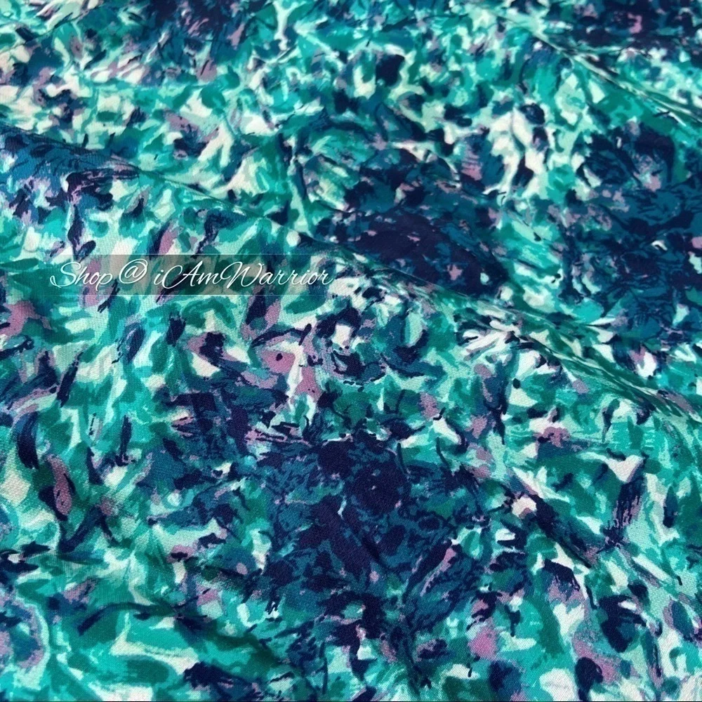 J.Crew Collection teal silk abstract floral strapless dress *shop@iamwarrior